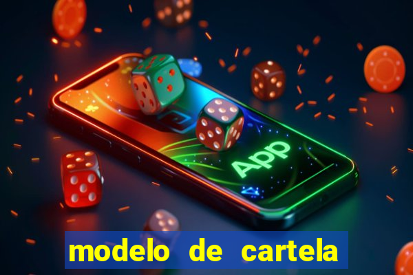 modelo de cartela de bingo em branco
