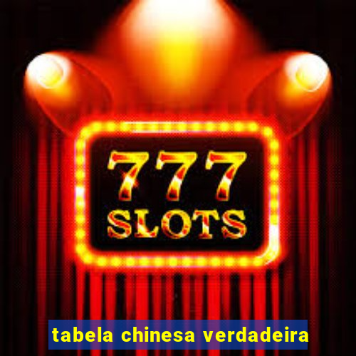 tabela chinesa verdadeira