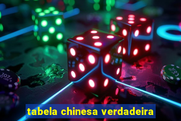 tabela chinesa verdadeira