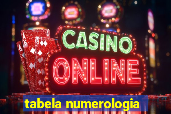 tabela numerologia