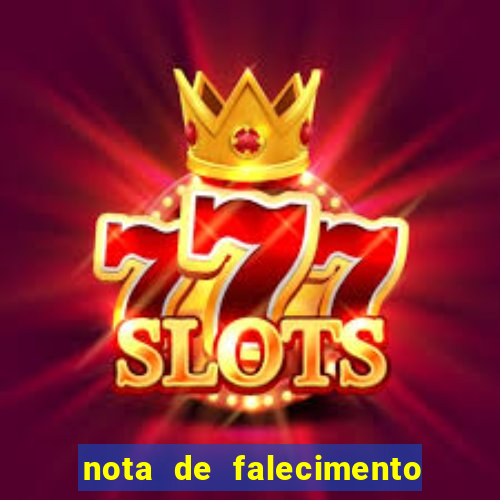 nota de falecimento em campos altos hoje