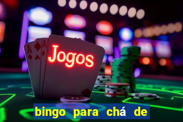 bingo para chá de bebê para imprimir grátis